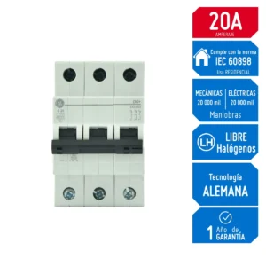 Llave Térmica Riel DIN DMS 3X20a 6KA 691000 G.Electrc